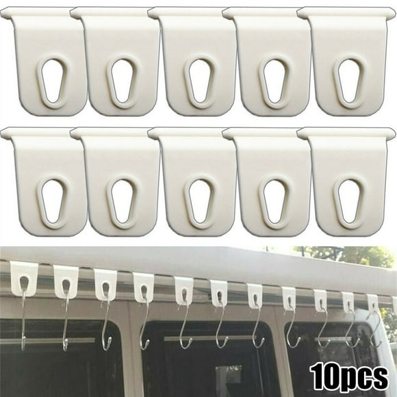 White Awning Clothes Hook for Rv Camper Caravan Party