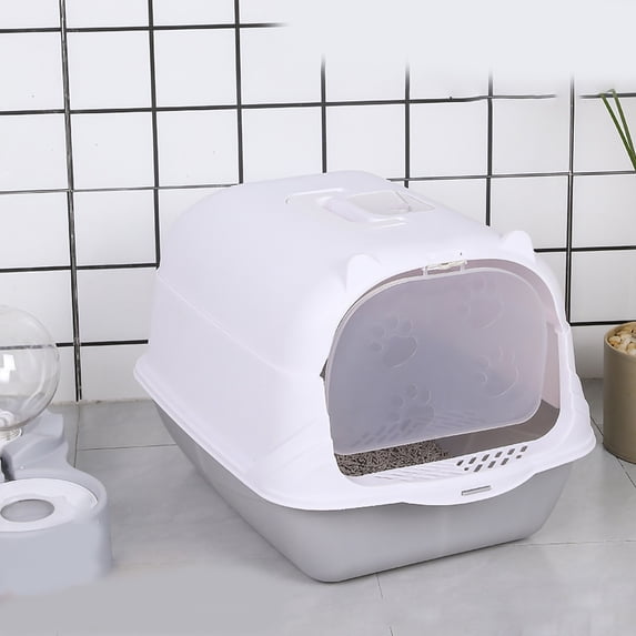 Cat Litter Box Litter Box With Lid Fully Enclosed Large Cat Litter Box With Door Isolate Smelly Cat Toilet Cat Pet Supplies