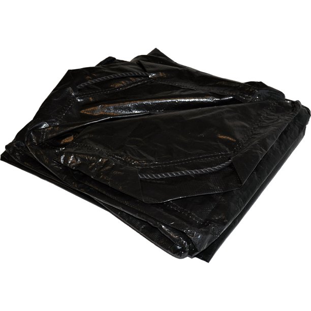 DRY TOP 50066 6' X 6' Black Poly Tarp With Drawstring