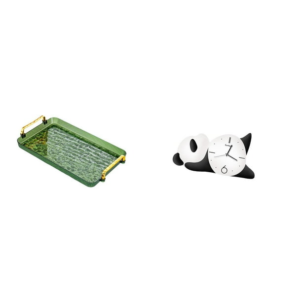 Plato De Postre, Bandeja De Mesa De Centro Con Asa, Bandeja Para Servir, Bandeja Para Guardar Joyas, Ideal Para El Comedor, Fiestas De Inauguración De Casa, Dormitorio, Reloj De Pared Con