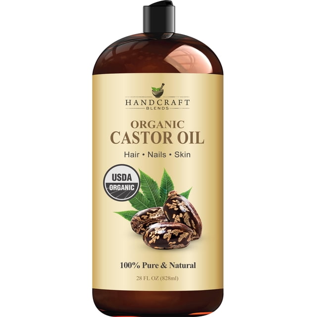 Mezclas artesanales de aceite de ricino, 828 ml, 100% orgánico puro para el cabello