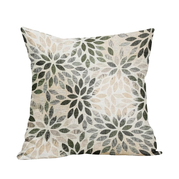 Floral Block Print Pillow Covers 17.8X17.8 Inch Set Of 1, Vintage Flower Pattern Decorative Throw Pillowcases Outdoor Farmhouse Cushion Covers Fall Rustic Sofa Couch Bed Decor