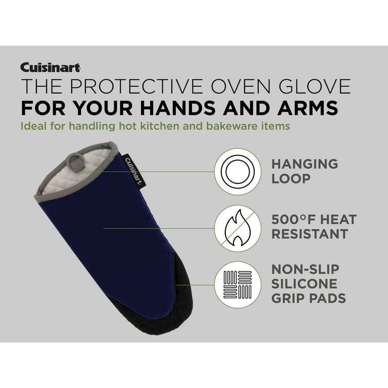 Cuisinart Silicone Oven Mitts, 2pk - Heat Resistant Silicone Oven Gloves to  Safely Handle Hot Cookware Items - Flexible