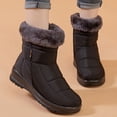 thumbnail image 5 of Women Boots Snow Fur Women Shoes Zipper Platform Fashion Shoes for Women Ankle Boots Waterproof Flat Botas Mujer Winter Shoes (Red,36), 5 of 7