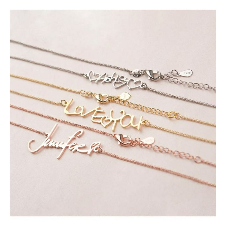 Custom writing shop necklace