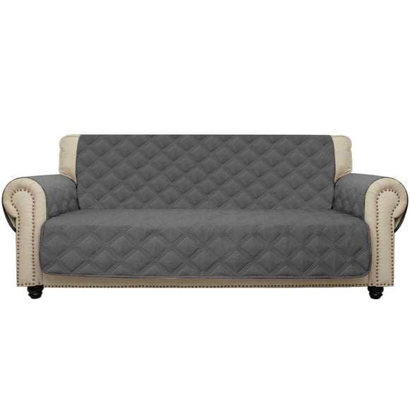 CHHKON Sofa Cover 100% Waterproof Non-Slip Quilted Furniture Protector Sofa Slipcover for Children, Pets for Leather Couch (Dark Grey, 68")