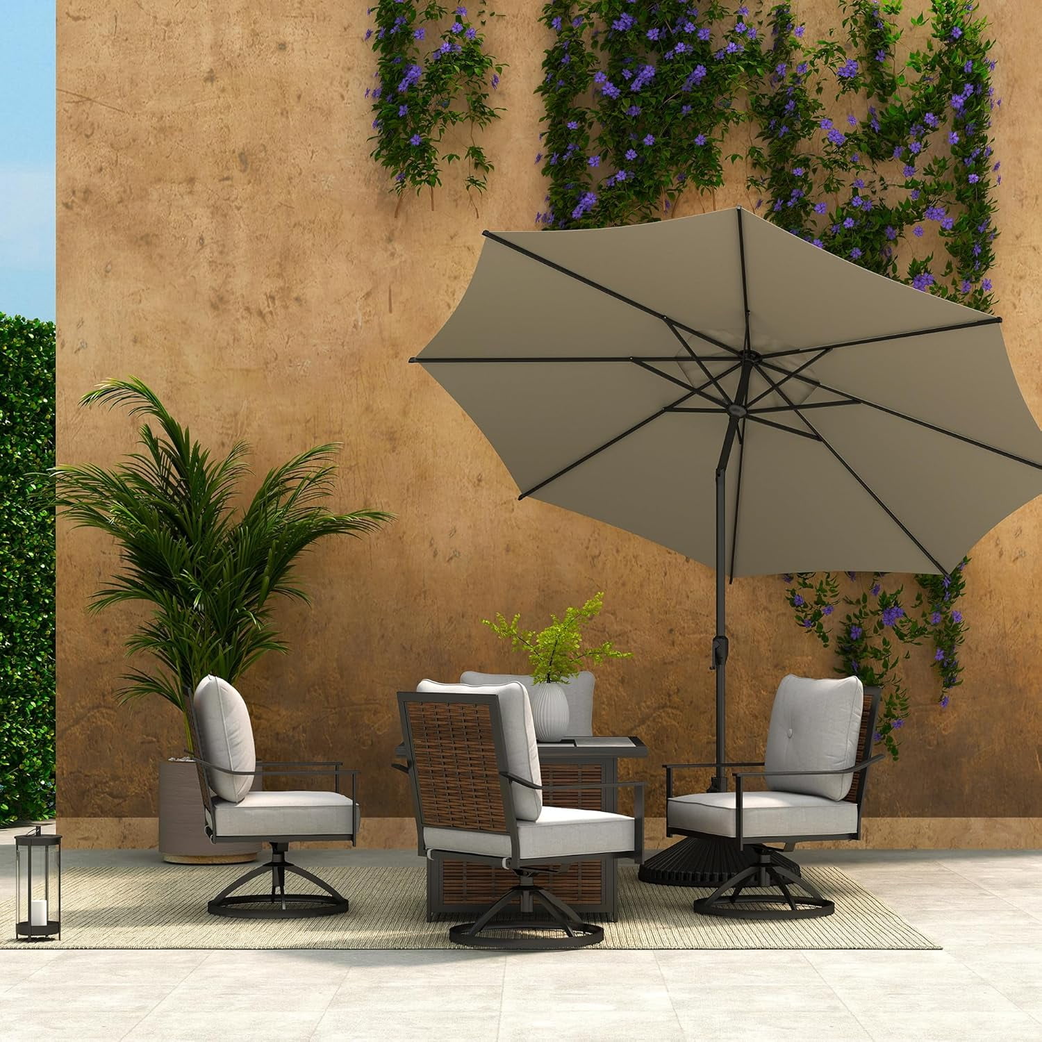 Abba Patio 7.5ft Lyon Outdoor Patio Umbrella Cover Replacement w/ 6 Sturdy Ribs, Beige