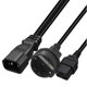 thumbnail image 3 of Cable adaptador IEC320-C14 macho a IEC320-C19+EU4.8mm hembra, divisor en Y, línea de alimentación, 3 of 5