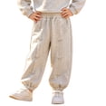 thumbnail image 7 of CPNG Girls Jogger Sweatpants Bow Embroidery Elastic Waist Sweat Pants Fashion Casual Baggy Tapered Pants Loungewear Pants, 7 of 7