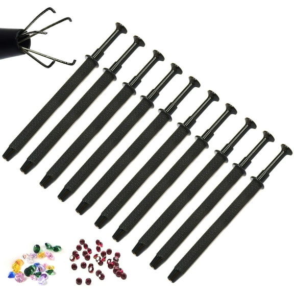 OdontoMed2011 5 Prongs Ball Grabber Tool Bead Holder Steel Gems Diamond Pickup Tools Stainless Steel Tactical All Black Coated (10)
