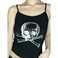thumbnail image 3 of Women Halloween Trendy Crop Tops, Skull Print Spaghetti Strap Sleeveless Tank Tops Camisole, 3 of 5