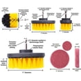 thumbnail image 4 of 12 Pieces Drill Brush Attachment Set,Power Scrubber Drill Brush Kits, with Extended Attachments Drill Bit Brush Set for Car, Grout, Floor, Bathtub, Shower, Kitchen, 4 of 5