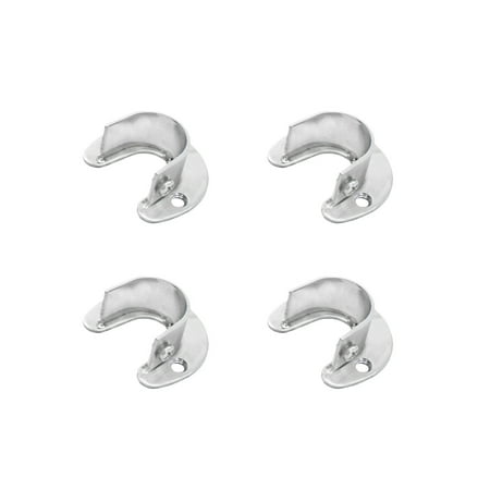 

4pcs Stainless Steel Clothes Hanging Rod Supports Closet Pole Sockets Flange Rod Holder (25mm)