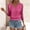 Hot Pink, variant on Pxiakgy Eyelet Tops for Women Summer V Neck 3/4 Length Sleeve Shirts Fashion Smocked Waist Crop Tops Casual Plain T Shirts 2025 Eyelet V Neck T Shirts Fashion Crop Tops Casual Top Beige L