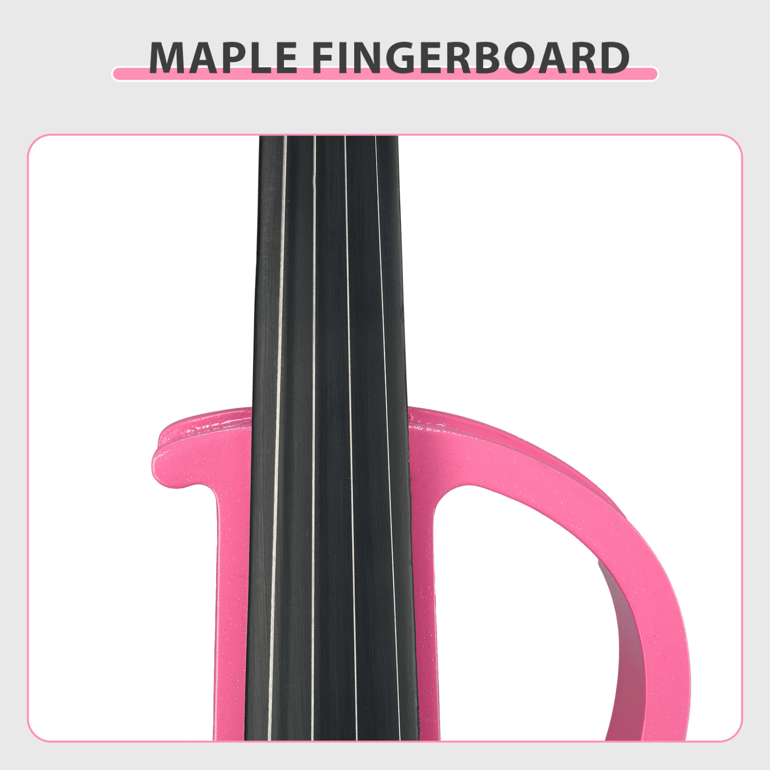 Hassch 4/4 Full Size Electric Violin – Silent Electric Violin with Case, Bow, Rosin, Headphones and Connecting Line for Beginners - Pink