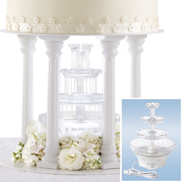 Wilton 3-tier Cake Stand Assembly Set Fanci Flow Fountain White Wedding ...