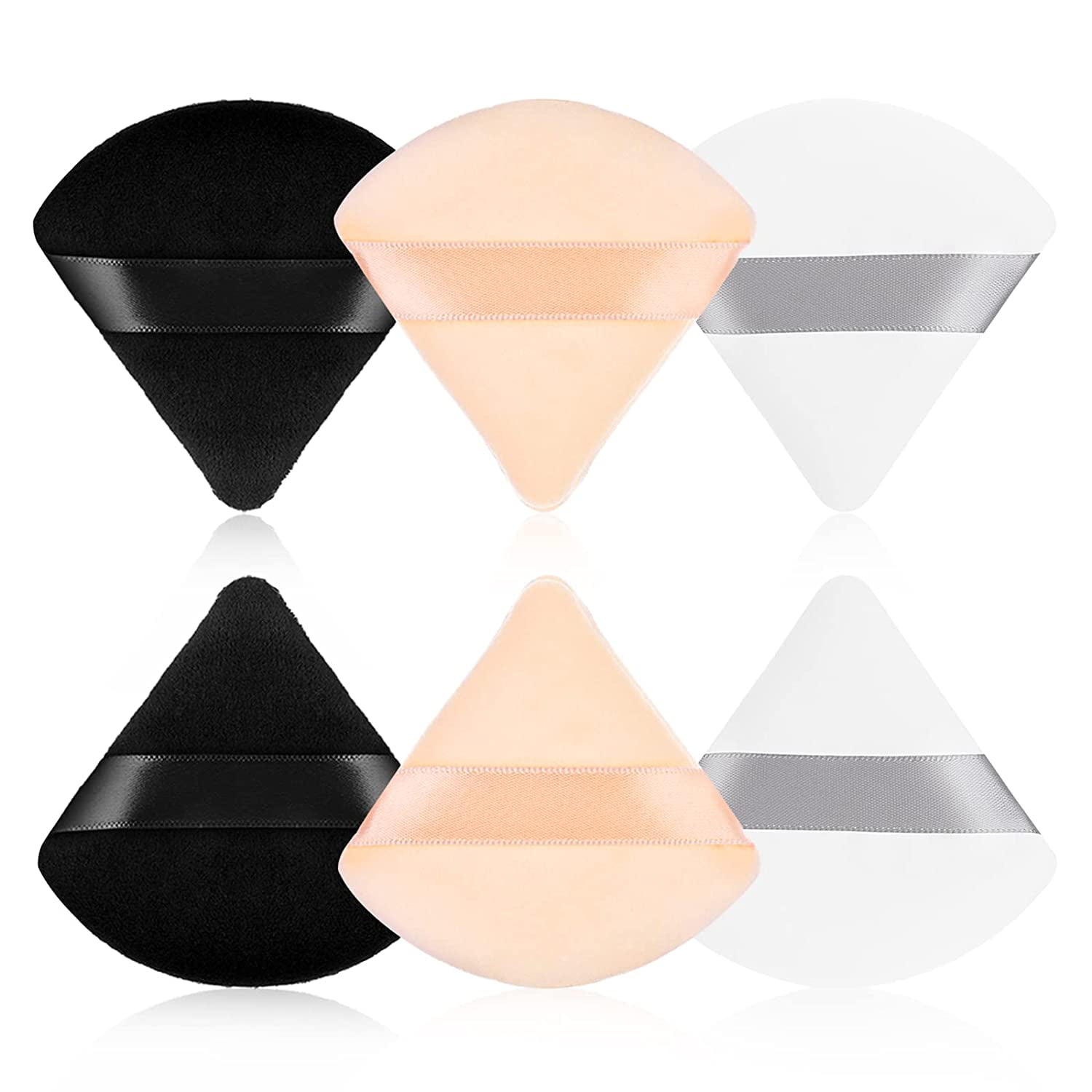 2 Pieces Triangle Powder Puff Makeup Puff Velvet Face Body Powder Puff
