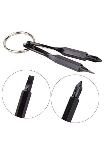 14 Sets Portable Every Day Carry Keys Ring Cross and Slot Type Screwdriver Men's Socks Key Outdoor Multifunction Key Chain Stainless Keychain Pocket Tool Screwdriver Set with Keych