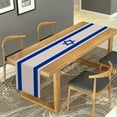 thumbnail image 2 of Linen Israel Flag Table Runner Jewish Table Decoration for Passover Rosh Hashanah Sukkot Sukkah Kitchen Dinning Room Party Decor (13" x 90"), 2 of 5