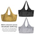 thumbnail image 4 of Canvas Yoga Mat Bag Large Capacity Storage Pouch Sports Gym Canvas Indoor Outdoor Sports Exercise Gym Carrying Tote Training Card Pack Gray, 4 of 7