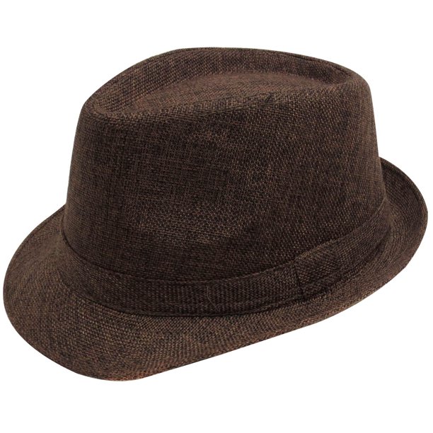 Simplicity Men / Women's Cotton Blend Trilby Golf Fedora Hat Brown