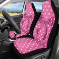 thumbnail image 3 of XYZCANDO Pink Bow Car Seat Covers for Women, White Dots Front Seat Protectors, Stylish Auto Interior Decor Accessories, 3 of 7