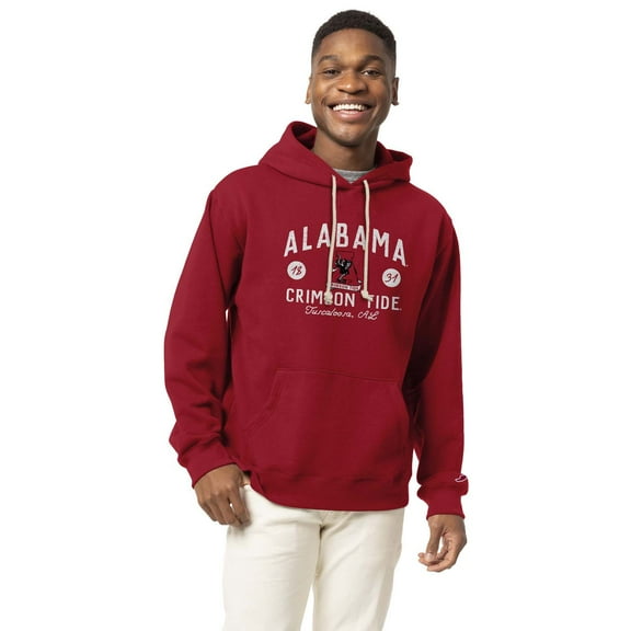 Men's League Collegiate Wear Crimson Alabama Crimson Tide Bendy Arch Essential 2.0 Pullover Hoodie