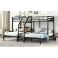 thumbnail image 4 of CoSoTower Metal Twin over Twin & Twin Bunk Bed, Triple Bunk Bed with Storage Shelves Staircase, Black, 4 of 9