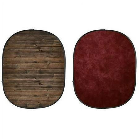 Image of 5x7 Collapsible Backdrop Red/Rustic Planks