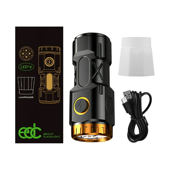 Iumwxz Lampe de Poche LED Puissante et Lumineuse Rechargeable Longue Durée Batterie Portable Extérieure Multi-Cœurs Éclat Puissante Torche d'Urgence Universelle 1 Pack 红