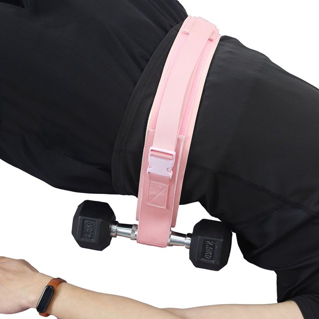 Cinturón De Empuje De Cadera Bandas de nailon para muslos con soporte de peso ajustable para gimnasio Fitness (rosa)