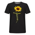 thumbnail image 4 of KIHOUT Men's Shirts Cotton Blend Short Sleeve Crew Neck Tees, Sunflower Graphic T Shirts Casual Workout Sports Tops Blosue for Men, 4 of 5