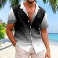 thumbnail image 4 of Beach Shirts for Men Men's Holiday Seaside Leisure Loose Button Stand Digital 3D Print Short Sleeve Shirt Top Mens Shirt Black XXXL, 4 of 4