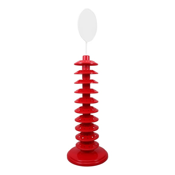 RENACLIPY Decorative Red Cake Pops Stand with Multi Tier Plastic Lollipop Display Rack