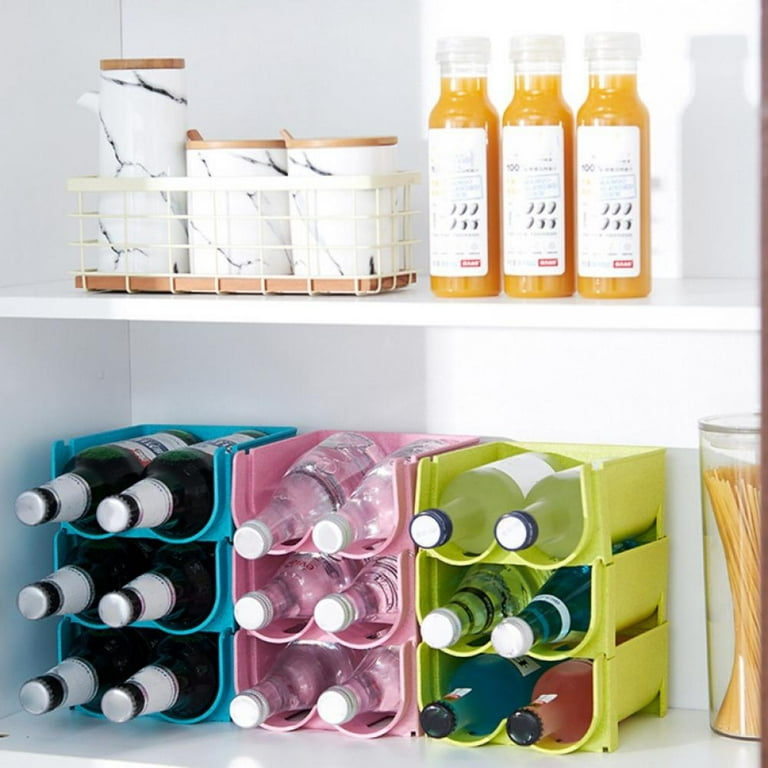 1PC Plastic Free-Standing Stackable 3 Bottle Storage Holder Rack - Water,  Wine, and Drink Organizer Shelf for Kitchen Countertop, Cabinet, Pantry
