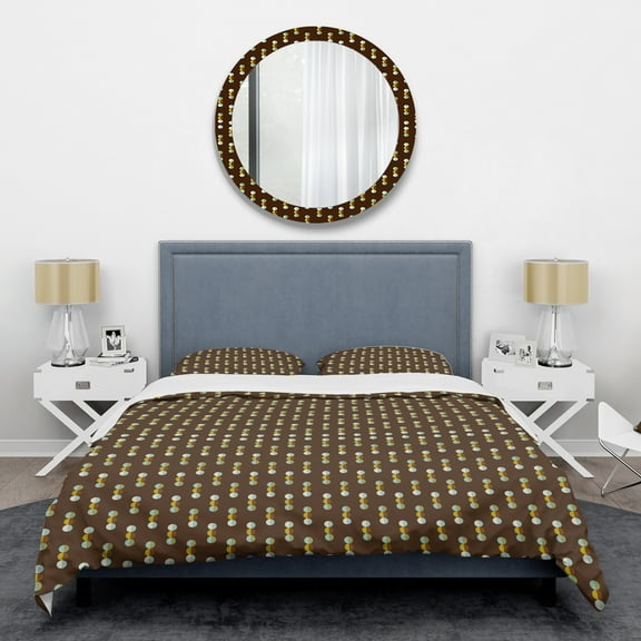 Designart 'Geometric Mod Dots' Mid-Century Modern Duvet Cover Set