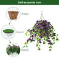 thumbnail image 2 of Artificial Hanging Flowers in Basket,Lvy Basket with Artificial Morning Glories Flowers Hanging Plant for The Decoration of Courtyard, Outdoors and Indoors(Purple), 2 of 5
