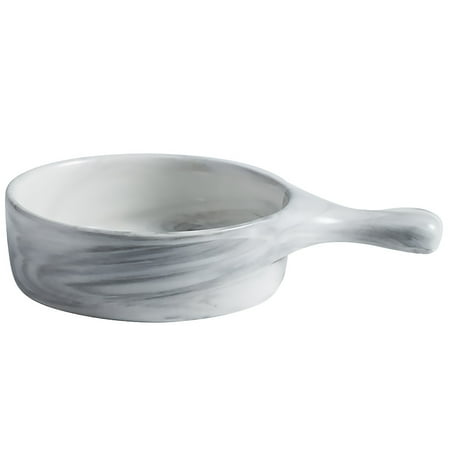 

Ceramics Fruit Salad Bowl Cooking Bowl Ovenware Kitchen Food Baking Bowl Baking Tray with Handle for Home (4.5 Inch Grey)