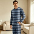 thumbnail image 5 of HAJWOH Men's Long Sleeve Plaid Pajama Set with Elastic Drawstring Waist Pants for Home Loungewear, 5 of 5