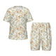thumbnail image 1 of Balery Floral1 Conjunto de Pijama Infantil de Manga Corta con Estampado – Ropa de Dormir de Algodón Suave-3X-Large, 1 of 6