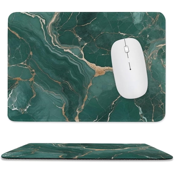 Green Marble Mouse Pad, Rectangle Non-Slip Rubber Mousepad Gaming Mouse Pad for Home, Office Working Laptop Studying Wireless Mouse, Washable Mousepads with 7.9"x9.8"