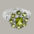 thumbnail image 5 of LBG British Made Solid 9k White Gold Natural Peridot Womens Anniversary Ring - 33 size options - Size 12, 5 of 8