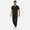 Black, variant on VIAOLI Medical Men' Scrubs Set - V-Neck Top with Jogger Pants & Multi-Pocket Design for Nursing & Doctors
