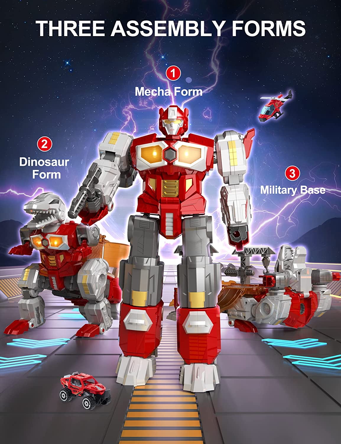 Miebely Deformation Toys - Magnetic Assembling Dinosaur Robot Toys for Kids All-in-One Design Transforming Animals,Including Battle,Cars, Airplane Models