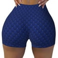 thumbnail image 2 of Haiem Navy Blue No Front Seam Biker Shorts for Women Yoga Workout Gym Bike Shorts with Tummy Control Moisture-Wicking-X-Large, 2 of 9