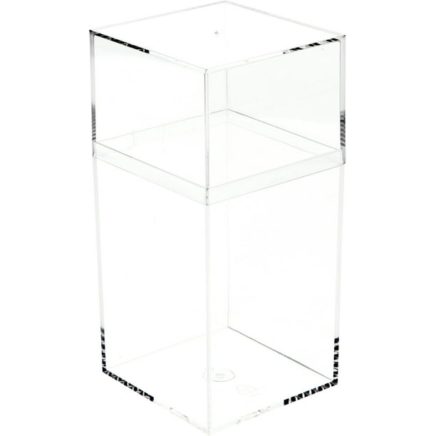 Pioneer Plastics Clear Tall Rectangular Plastic Container, 2.75" W x 2.