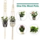 thumbnail image 4 of Juego de 4 colgadores de macramé para plantas, decoración bohemia para el hogar, cuerda de algodón hecha a mano, 4 ganchos para colgar incluidos, diseño flexible para varias formas de macetas, anillo, 4 of 8