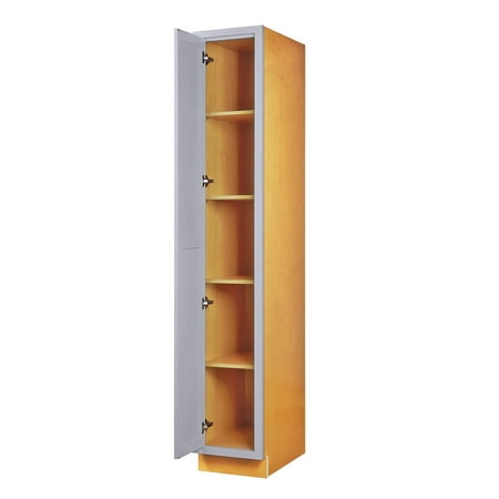 15" Wide 93" Tall 24" Deep Pantry Kitchen Cabinet Light Gray Inset Shaker - Walmart.com ...