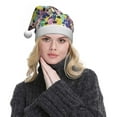 thumbnail image 5 of Haiem Llamas Colorful Pattern Santa Hat Confortable Velvet Christmas Hat for Christmas Party Favors Fit for Adults Men Women, 5 of 6