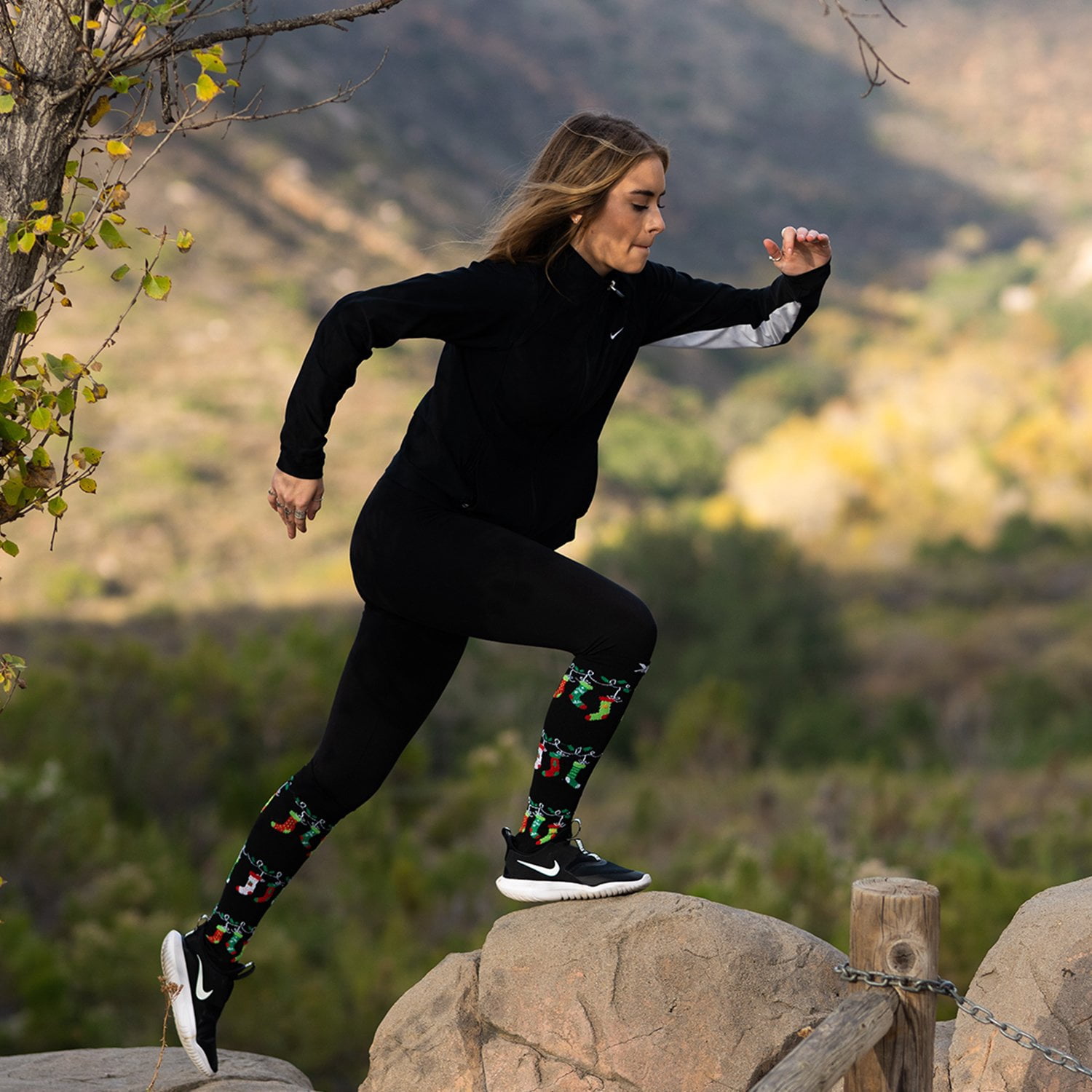 Holiday Compression Socks - Knee High Performance Socks for Running, Athletics, Travel, and Pregnancy - Improved Circulation & Support for Men and Women - 3 Pair